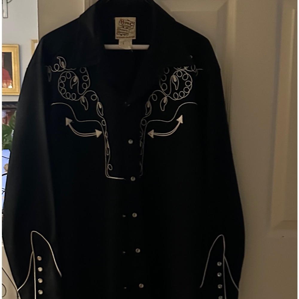 Men's Black Western Shirt
